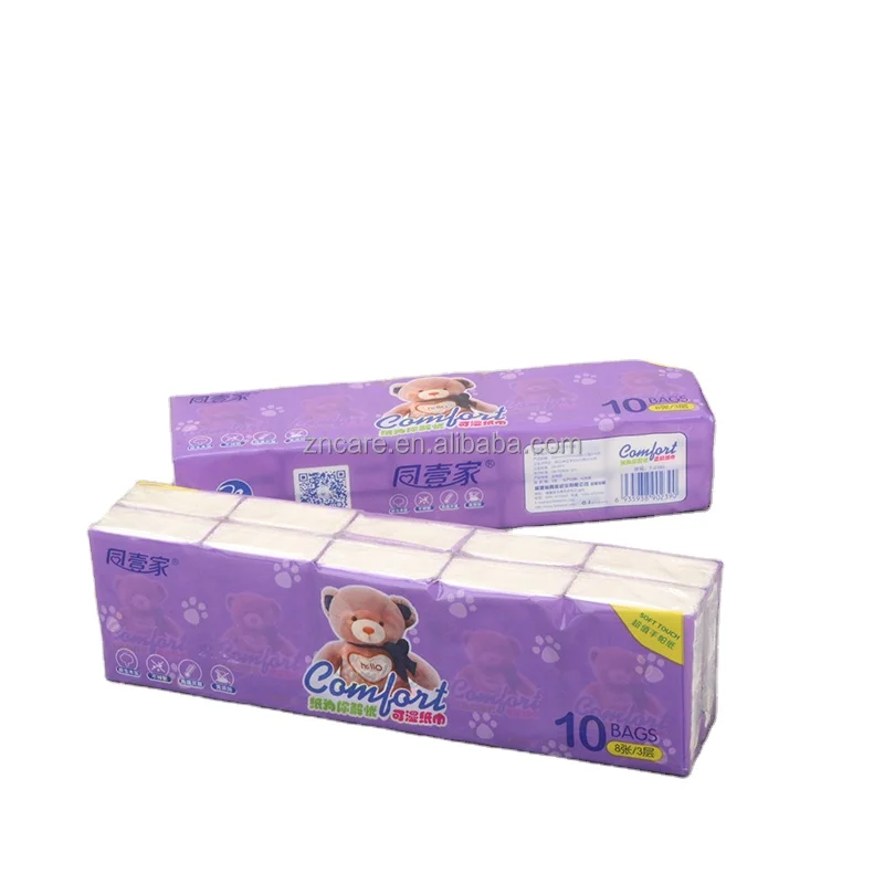 Wholesale Promotional Customized Wallet Pocket Tissue Pack Soft Paper Handkerchief Manufacturer Disposable Facial Tissue