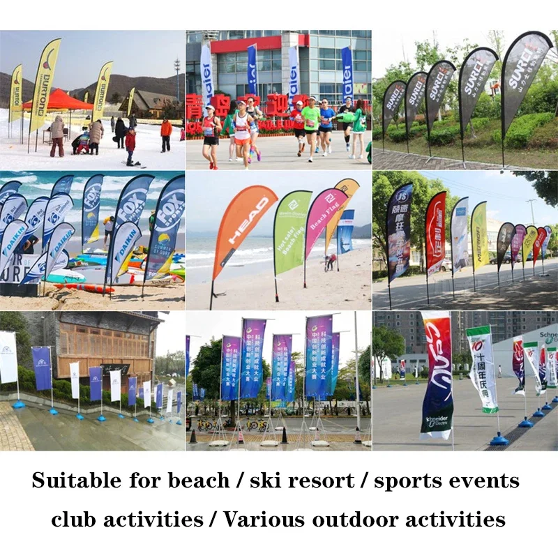 Trade Show Advertising Flying Beachflag Banner Sign Custom Teardrop Flag