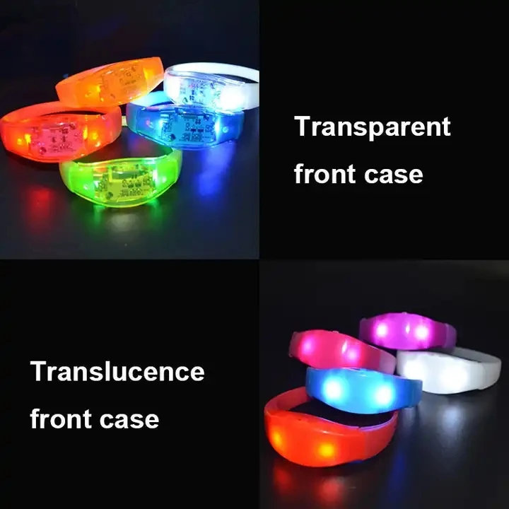 Party Gadgets Custom Lighting Lumineux Glow Flash Flashing Bracelet LED Voice Activated Music Sound Activated LED Bracelet