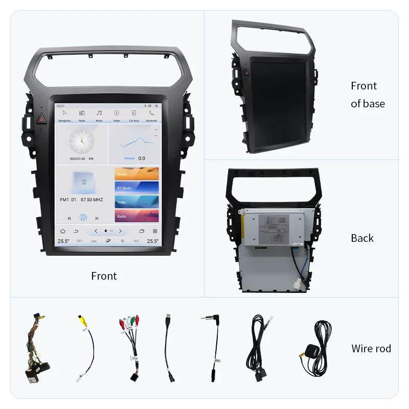 Android 12.0 Car DVD Player Touch Screen Car Radio Para GPS Navigation for Tesla Style Ford Explorer/Expedition/Edge/Kuga