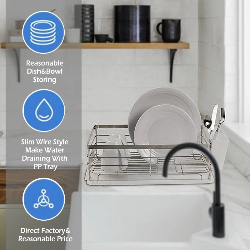 Stainless Steel Shelf Single Layer Dish Drain Rack Drying Rack For Kitchen Cabinets Tableware Can Drain Board