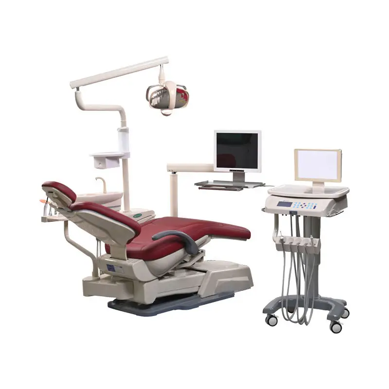 China fengdan dental chair hospital clinic dental equipment Electric Leather Ce 4 Holes dental units chairs for cheap price