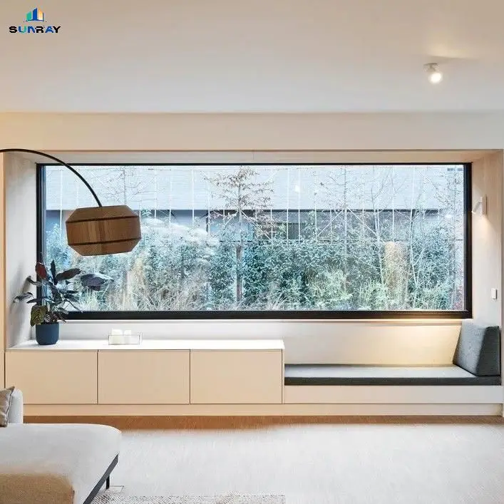 Effectively prevent intrusion Intelligent sensor vertical lifting aluminum alloy window  floor-to-ceiling  balcony windows