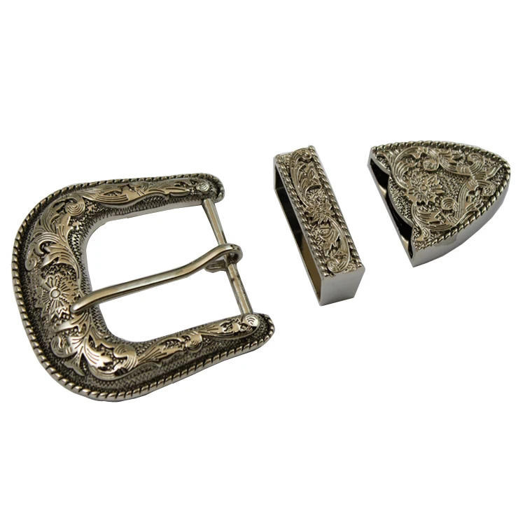 Factory sale various widely hot sales 3 piece western belt buckle set