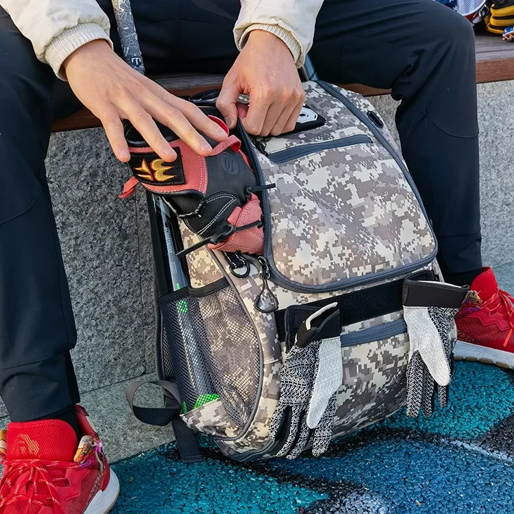Green Camo Baseball Backpack