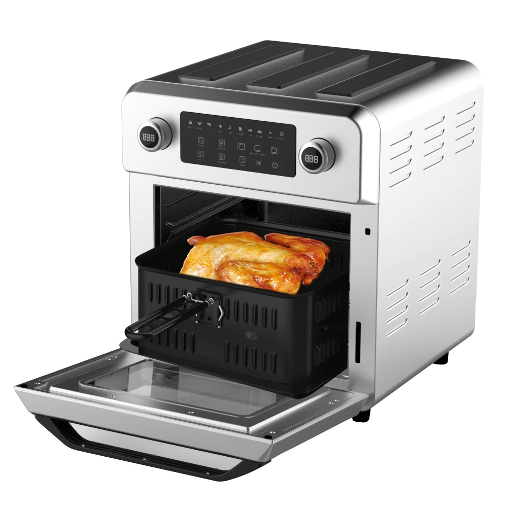 Manufacturer custom 10 in 1 touch screen stainless steel smart air fryer oven with rotisserie