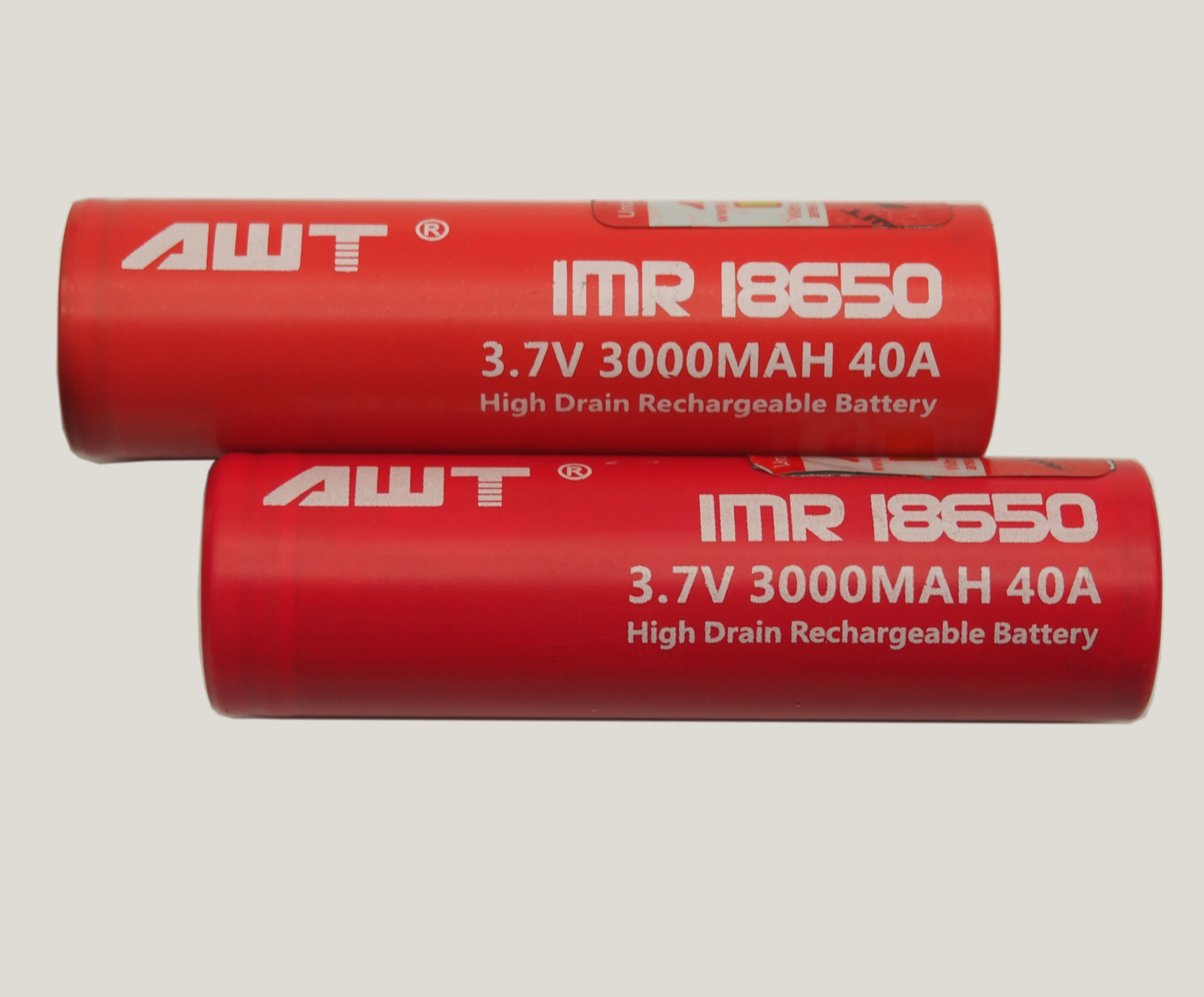 AWT li-ion battery 3.7v cell 18650-3000mah 40A red battery 18650 disposable vapes 1600 puffs disposable vape pen