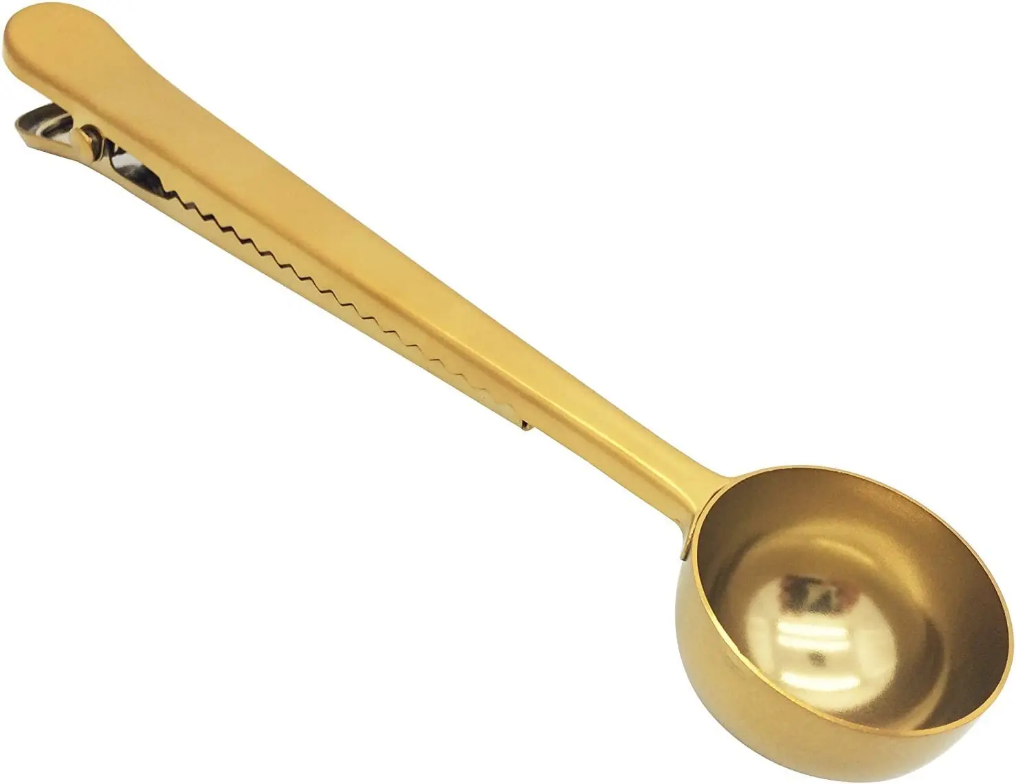 Stainless Steel Golden Coffee Scoop Bag Clip Multi Function Coffee Measuring Spoon