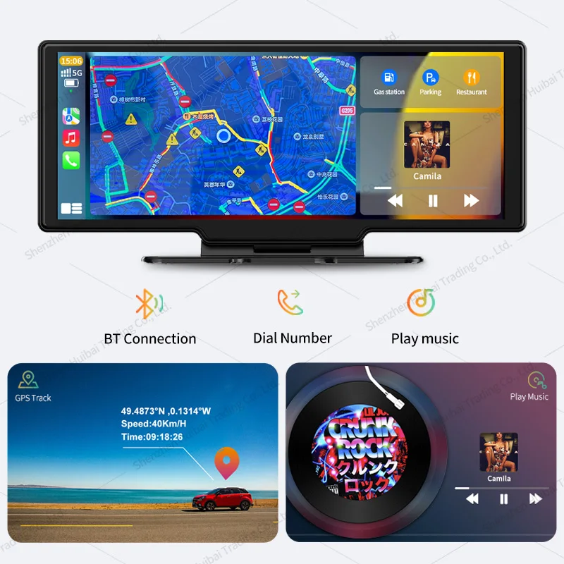 UHD 4K WIFI  Dashcam Wireless Carplay & Android Auto Rearview Car DVR GPS Night Vision Voice Control Video Recorder Black Box