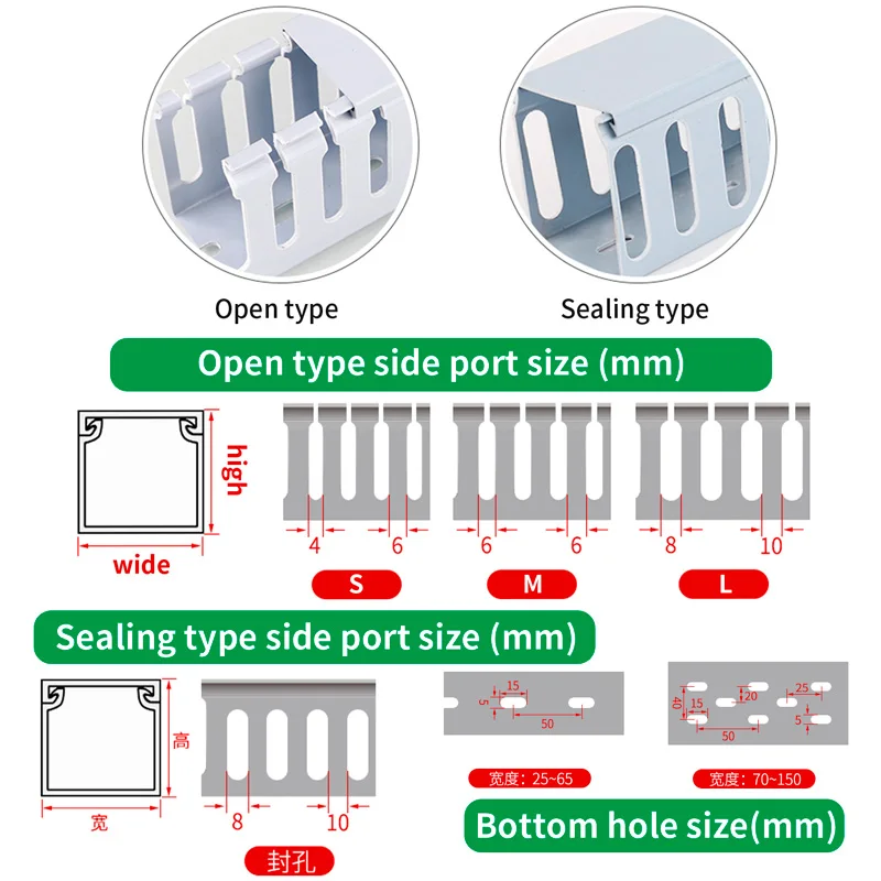 Trunking PVC Slotted Cable Trunking Gray Blue (Wiring Tube)Cable Tray Conventional