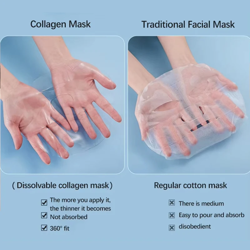 Crystal Seaweed Wholesale Korean Private Label Face Organic Collagen Brightening Cosmetic Sheet Whiten Firming Facial Mask