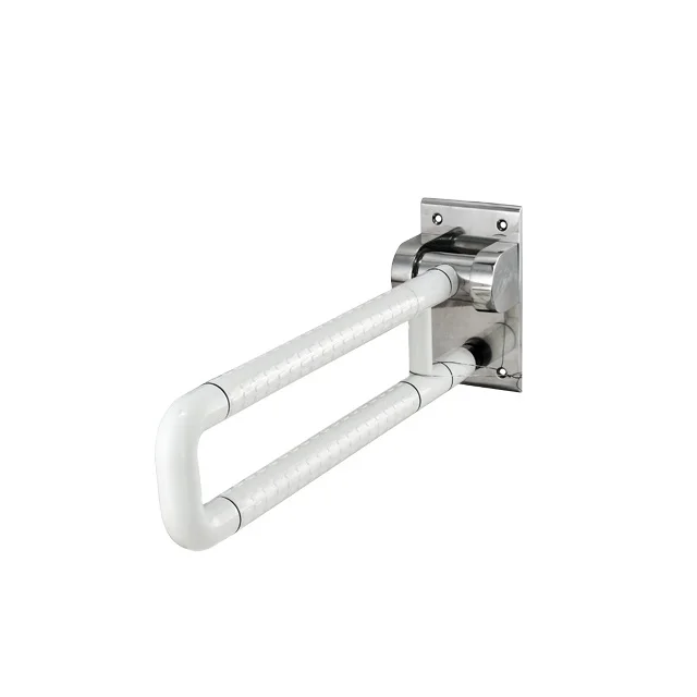 Stainless Steel Swing-Up Grab Handle Handrail Bar with Nylon Surface Finishing Composite of Aluminium and Plastic Material
