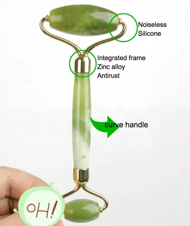  100% натуральный нефритовый массажер для лица nephrite green jade derma face stone ball roller and gua