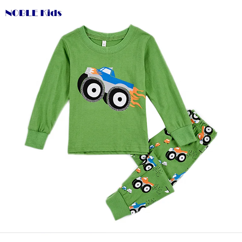 
Home boys clothing sets bird Printing custom wholesale winter cotton animal children pyjamas 