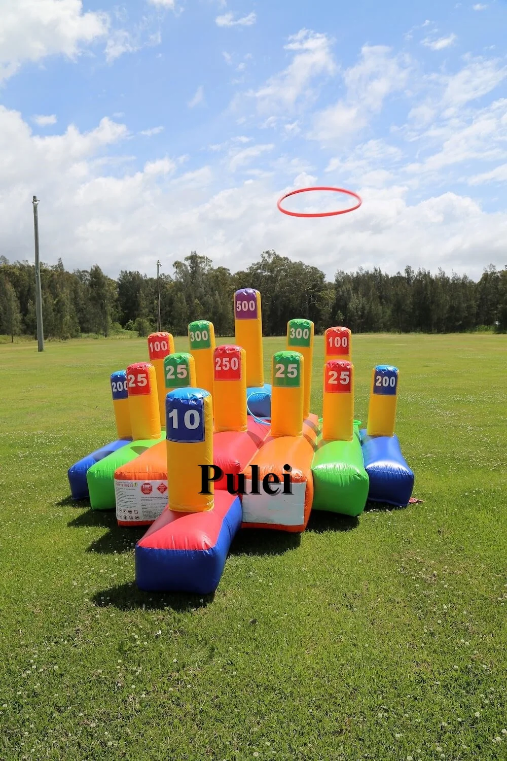 Kids N Adults Outdoor Amusement Throwing Rings Game Inflatable Interactive Game Inflatable Ring Toss Game