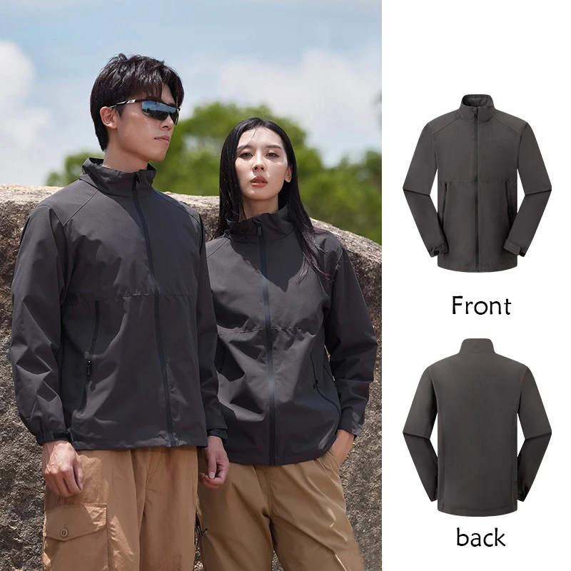 Outdoor single-layer assault suit with printed logo thin casual coat corporate windbreaker raincoat suit jacket waterproof