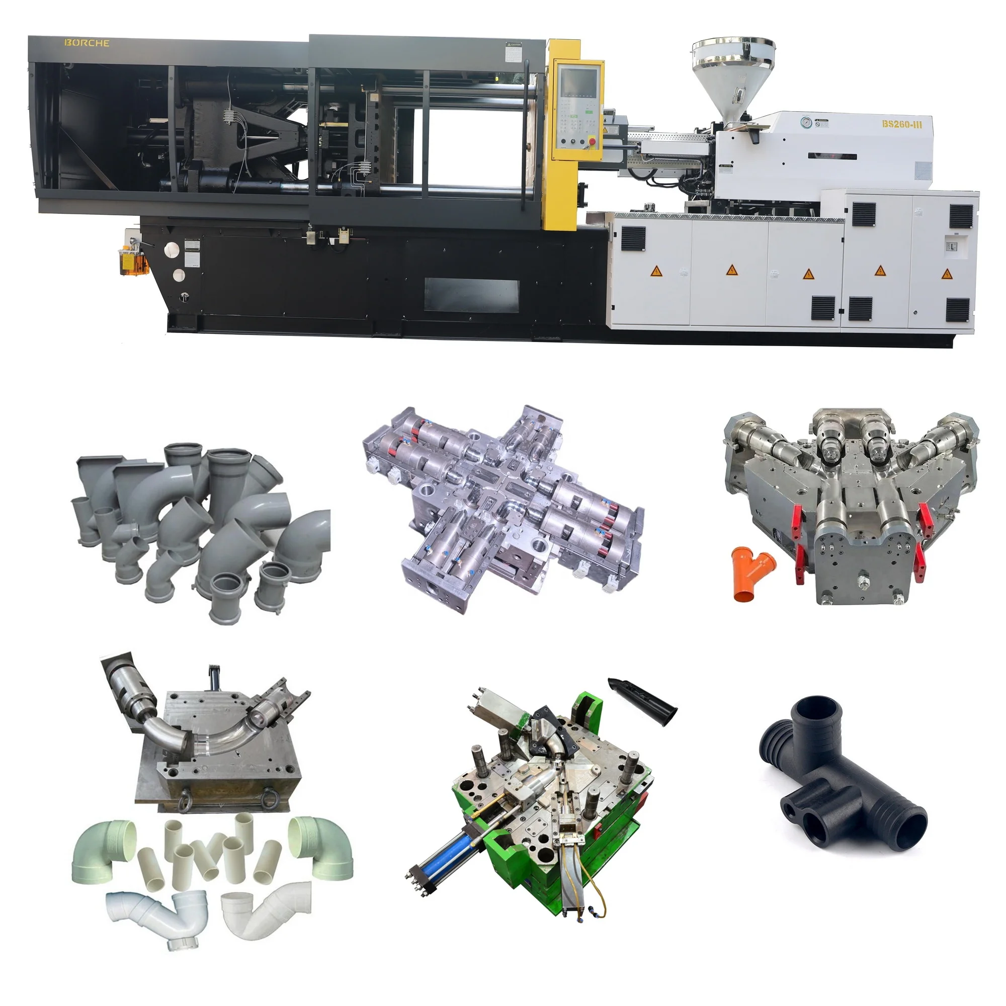 High Quality Plastic Pipe Fittings PVC UPVC CPVC PE PPR HDPE Pipe Fitting Mold Making Injection Moulding Machine