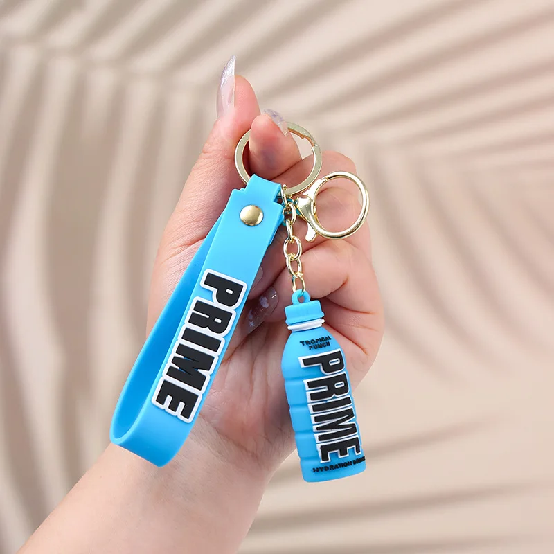 Creative Key Chain PVC Soft Rubber Beverage Bottle Doll Car Key Pendant Couple Bag Pendant