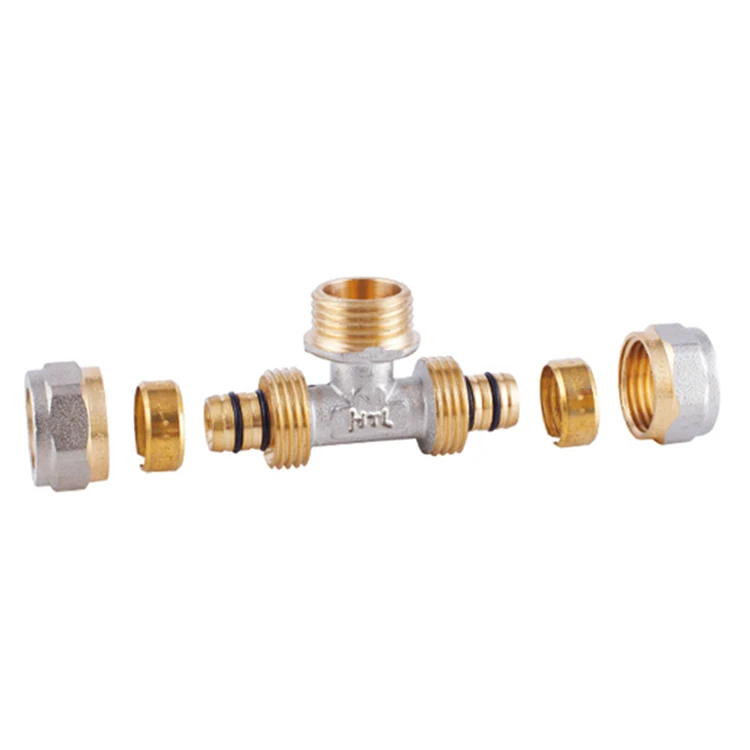 HELERO HT 200-1152 Male brass tee multilayer pipe fitting brass compression male fittings