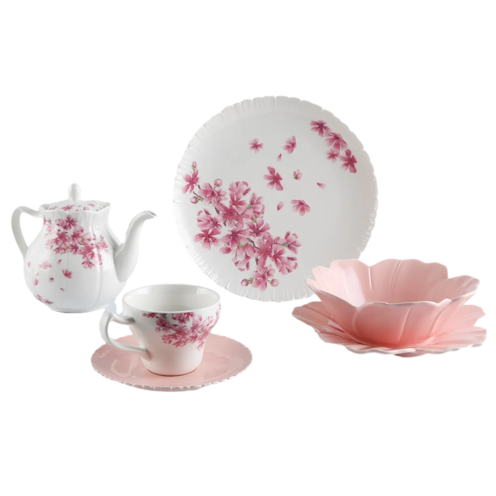 DN71 Factory Supply Sakura China Dinnerware Sets Original Ceramic Porcelain Dinner Set