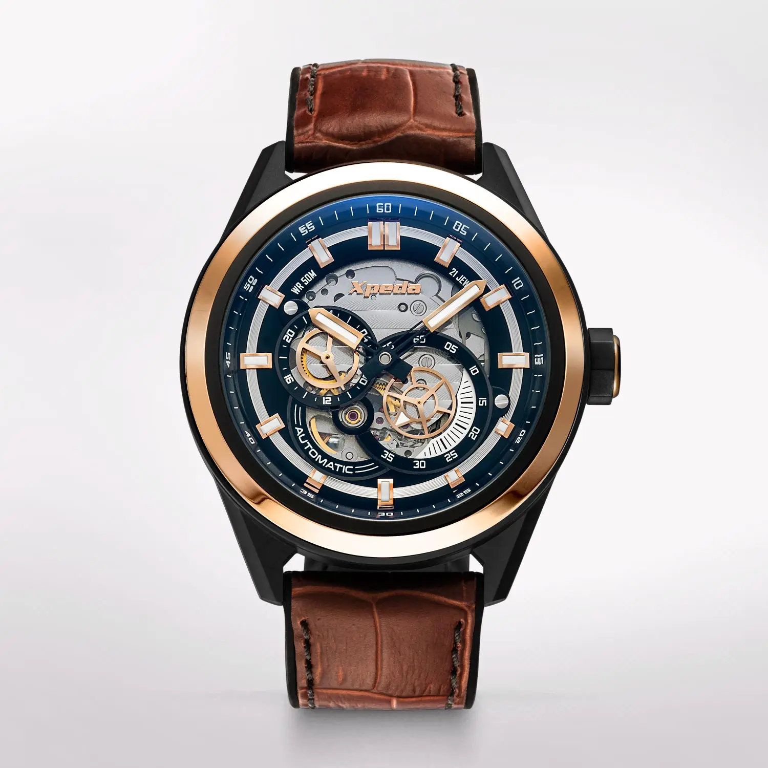 TIME BOX TC808A stainless steel fashion wrist custom logo quality luxury automatic mechanical watch for men