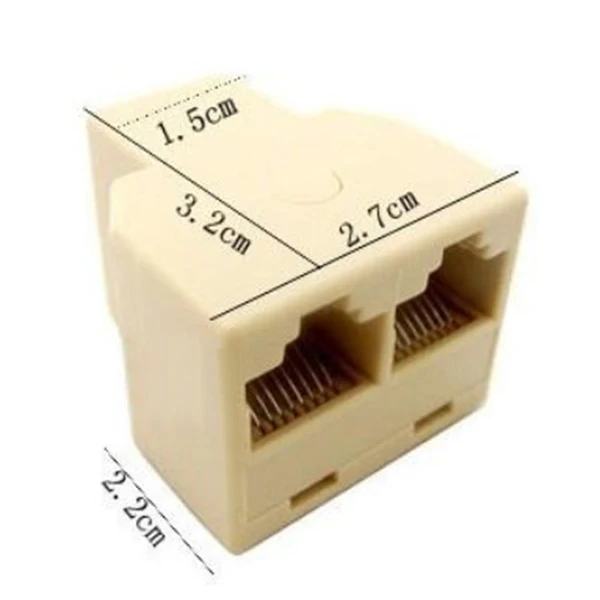 
1 to 2 Ways Connector Female to Female RJ45 Ethernet Adapter Splitter 