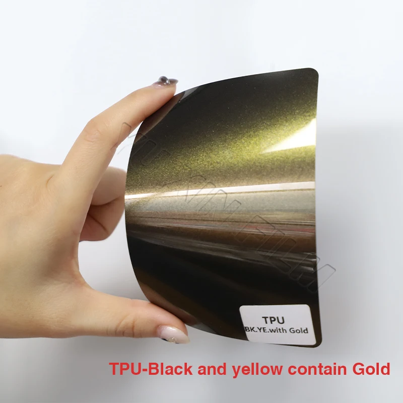 1,52*15 м TPU-черный и желтый содержат золото, Черное золото, меняющее цвет TPU PPF автомобильная пленка