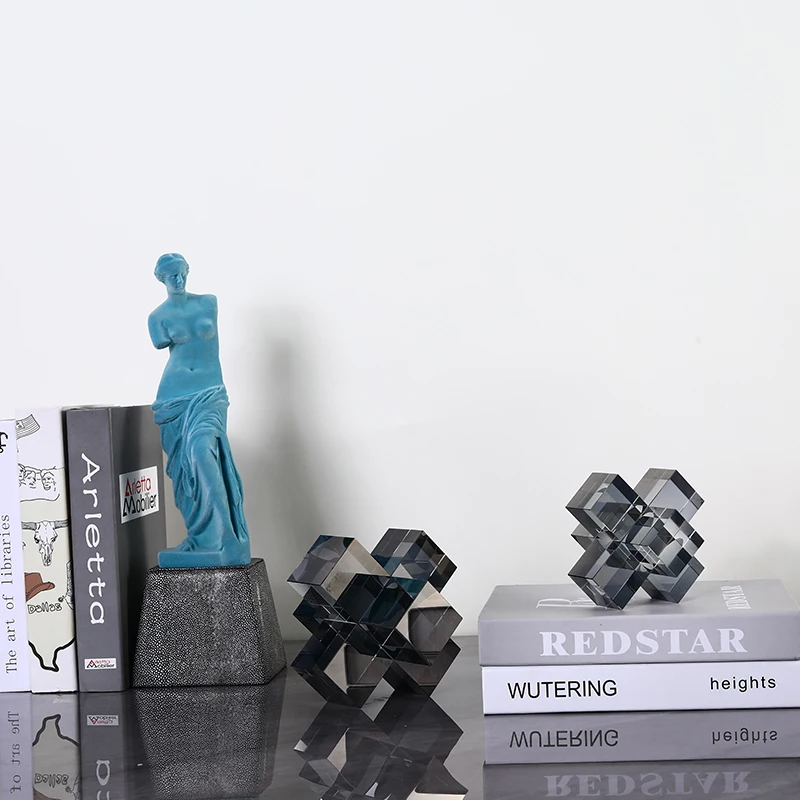 
Distributor Wholesale Delicate Small Desktop Decorate Crystal Marble Cross Ornaments 