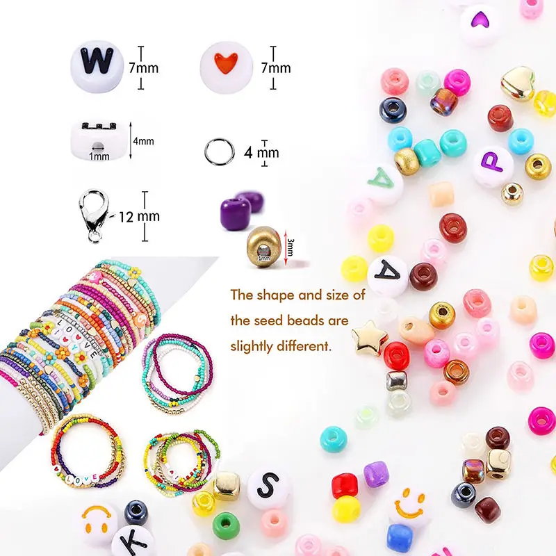 Multicolor Diy 3mm Glass Beads 12000pcs Glass Seed Beads Kids Handmade Toy Glass Beads Set For Diy Bracelet Jewelry Making