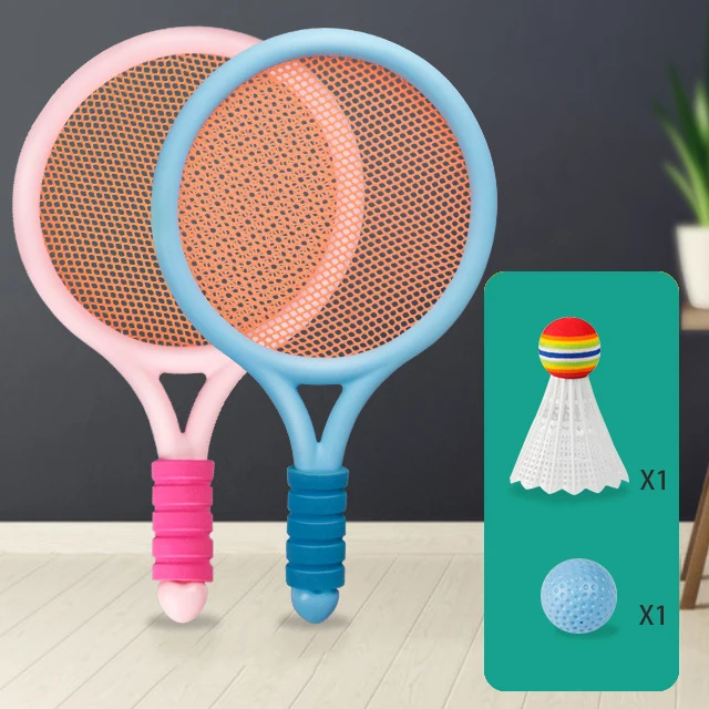 Kids Tennis Rackets Soft Training Balls And Badminton  Tennis Racquets Gift Set For Children Outdoor Indoor Sports