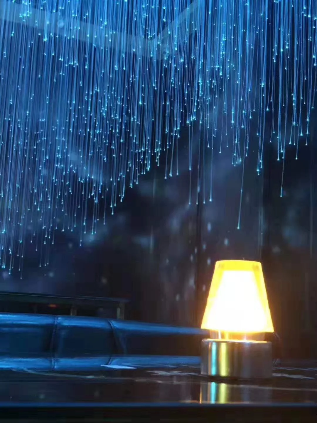 1.5mm 700m/roll color changing fiber optic wire light with remote control