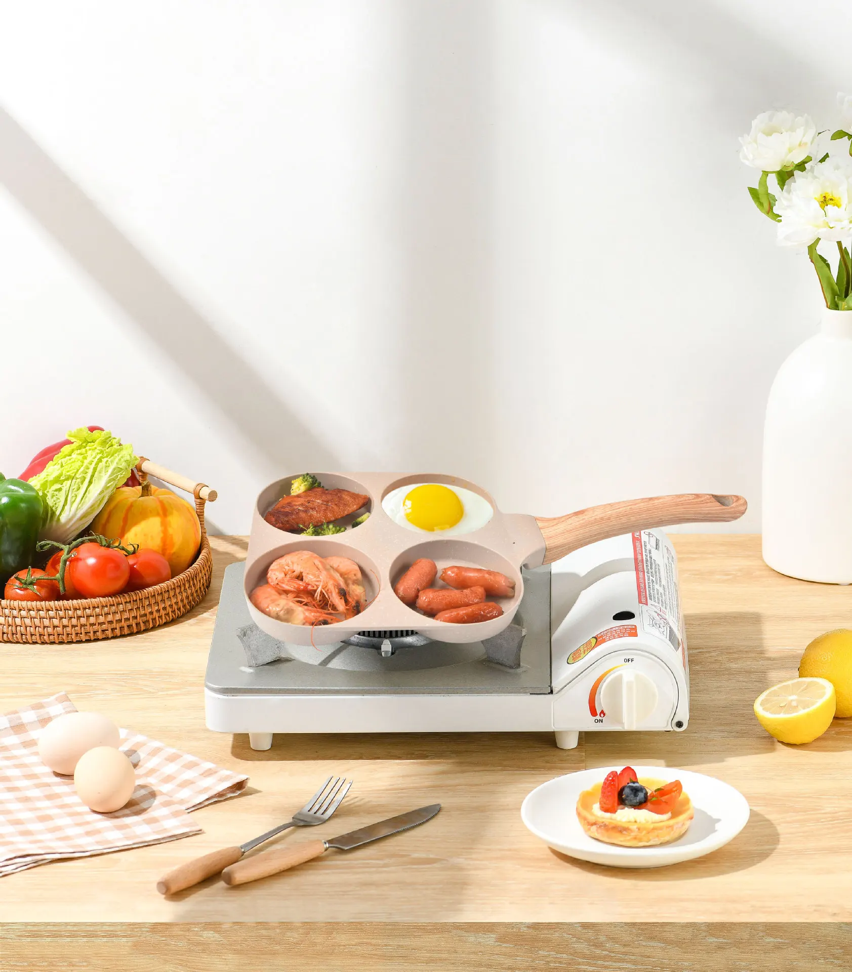 High Quality Egg Pot 4 Hole Full Induction Frying Pan Non Stick Frying Pan Aluminum Pans