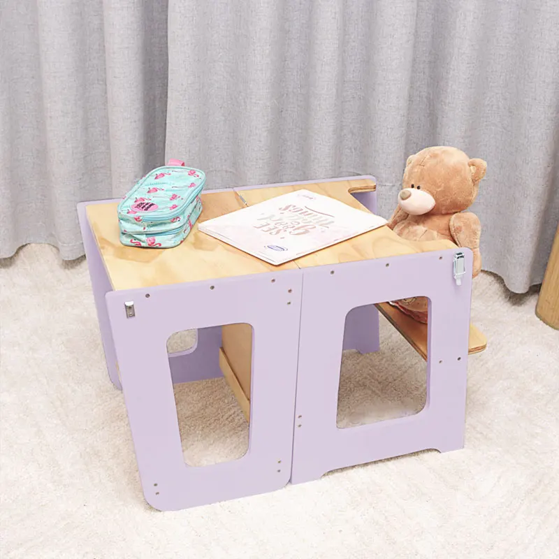 Montessori Wooden Folding Kitchen Helper Step Stool For Kids Mat Toddler Stepping Stool For Counter Learning Tower