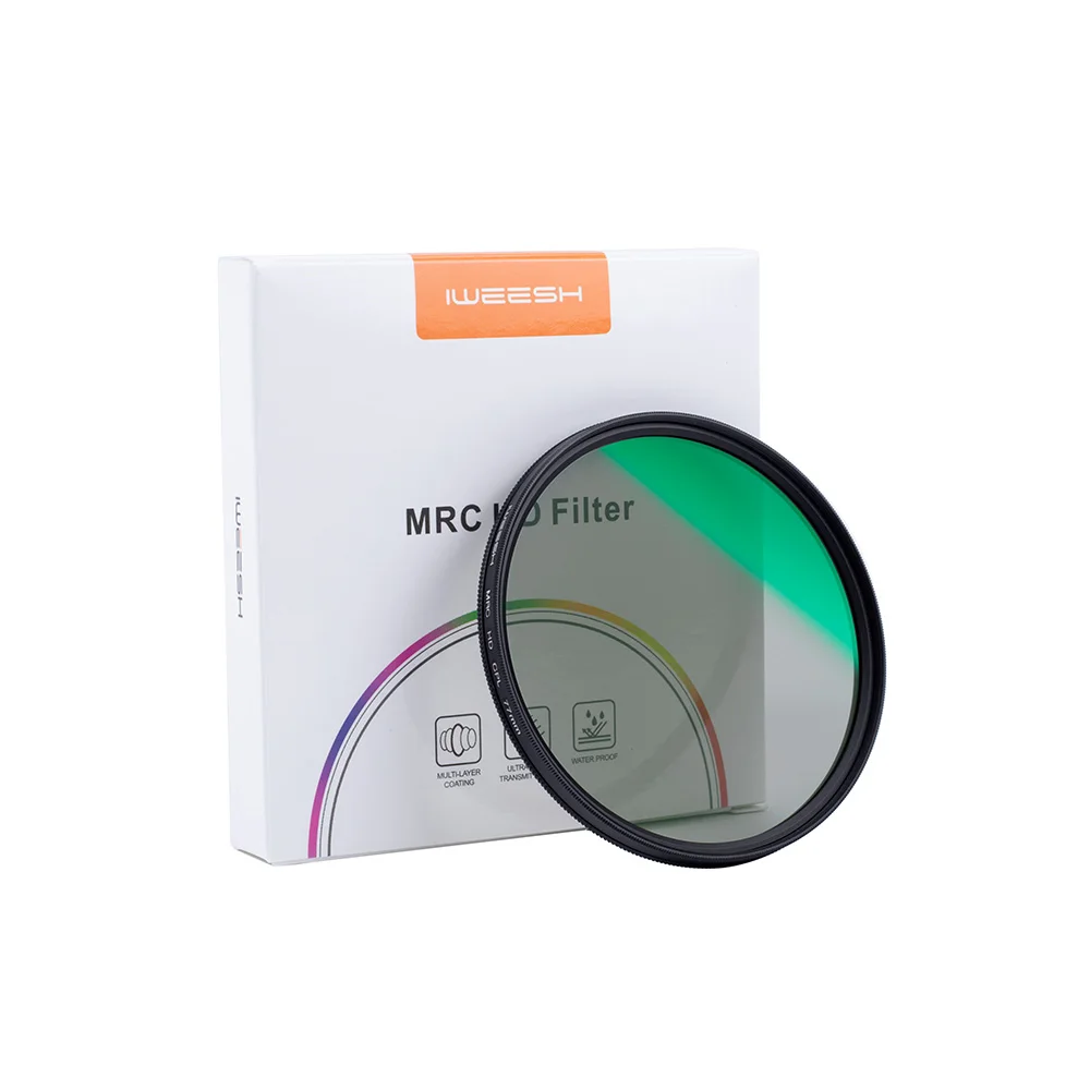 IWEESH CPL Camera Filter Slim HD MRC CPL Circular Polarizing Lens Filter For DSLR Camera Lens 49/52/55/58/62/67/72/77/82mm