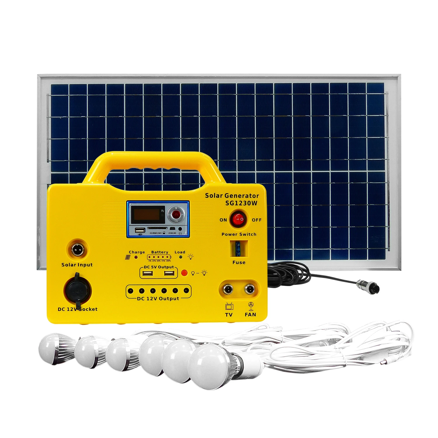 GCSOAR 12V 17AH Lithium battery 30w Off Grid Solar System for Home