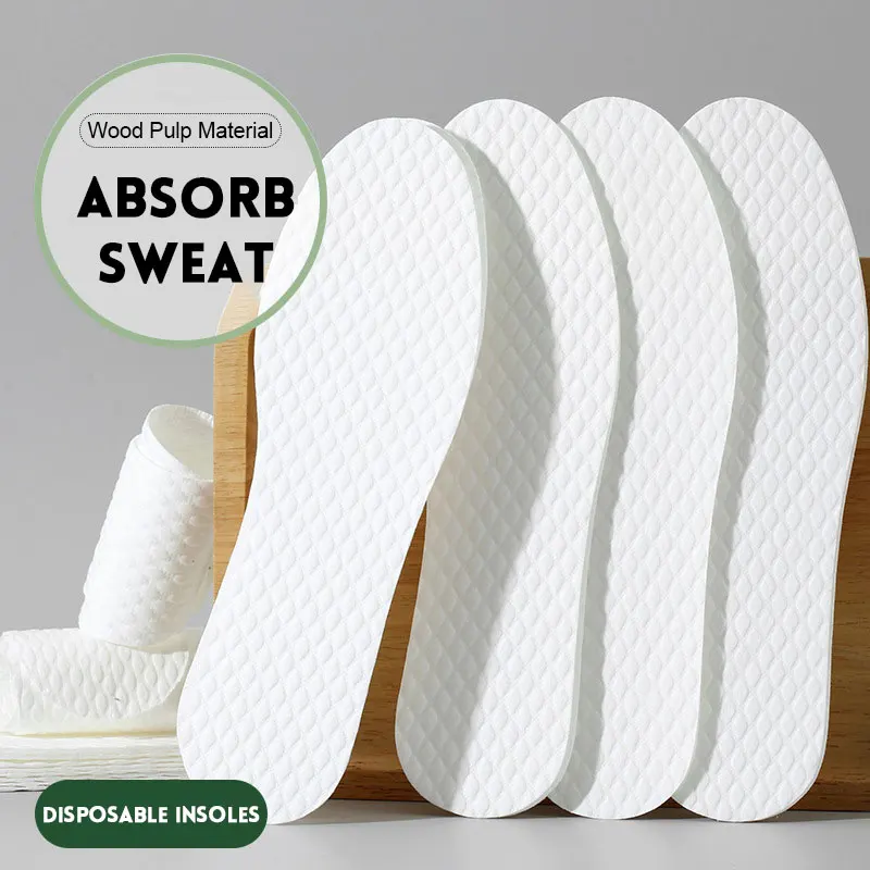 Wholesale Disposable Insoles Deodorant Sweat-absorbent Sport Training Breathable Environmentally Friendly Wood Pulp Insoles