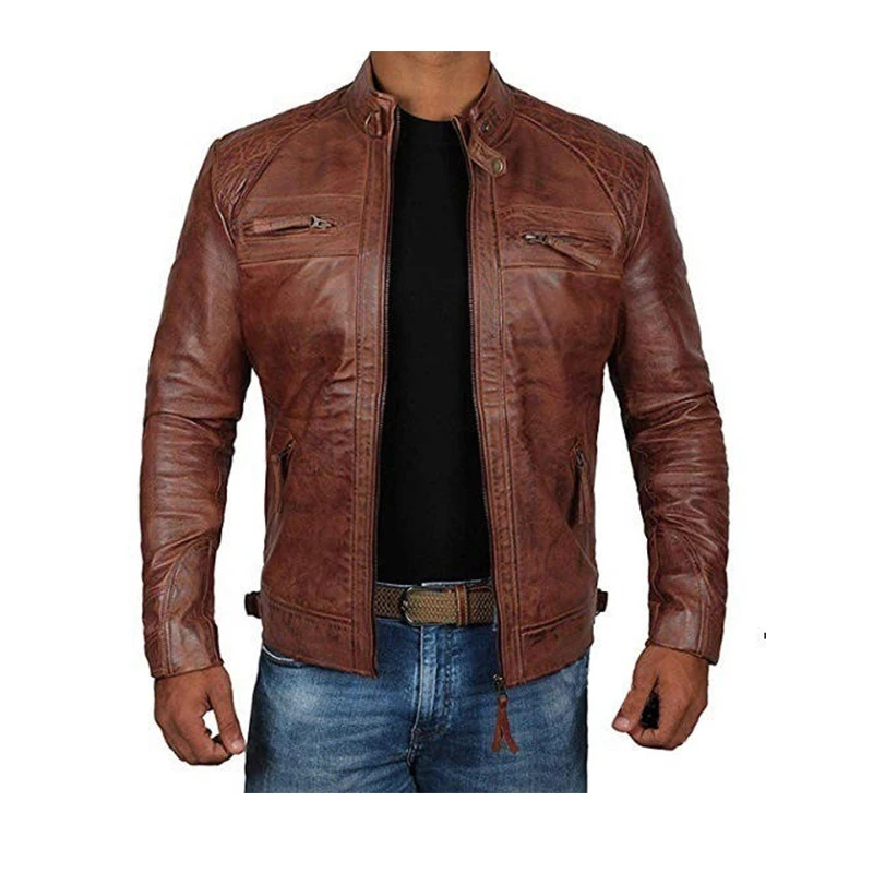 Wholesale new fashion PU multipocket coats for men veste en cuir homme jacke Leather jacket