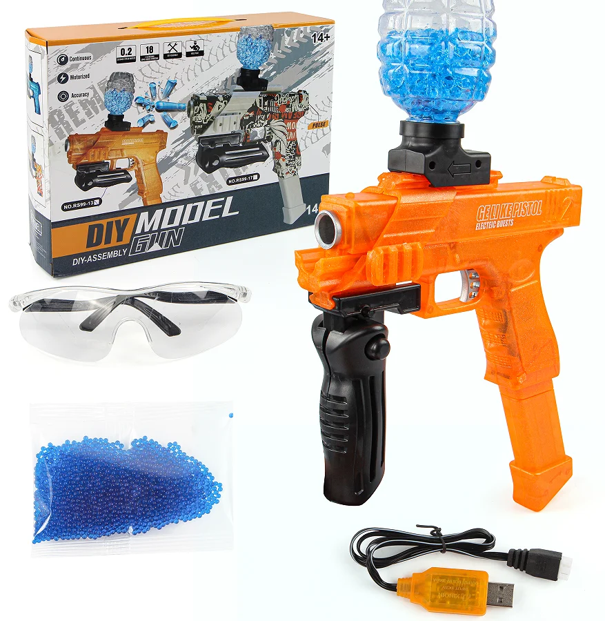 Water Balls Blaster Toy Gun DIY Water Gel Gun for Outdoor Play Summer Toy Plastic Long Distant Shooting Toy for Kids