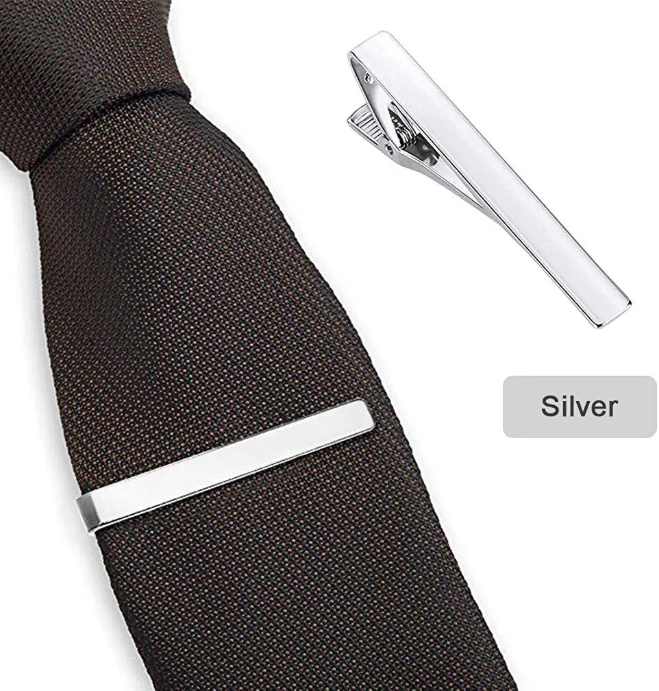 Classic Men Tie Pin Clips of Casual Style Tie Clip Fashion Jewelry Exquisite Wedding Tie Bar Silver And Golden Color