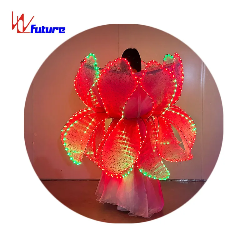Sweet Opera LED Unisex Evening Dance Skirt Luminous Flower Petal Dress for Adults Ballroom Performance Stage Wear