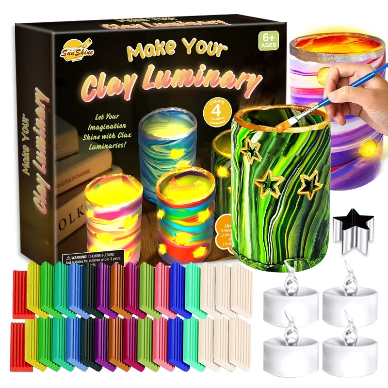 Clay Luminaries Lantern Toys Arts and Crafts Clay kit for Boys Girls and Teens Age