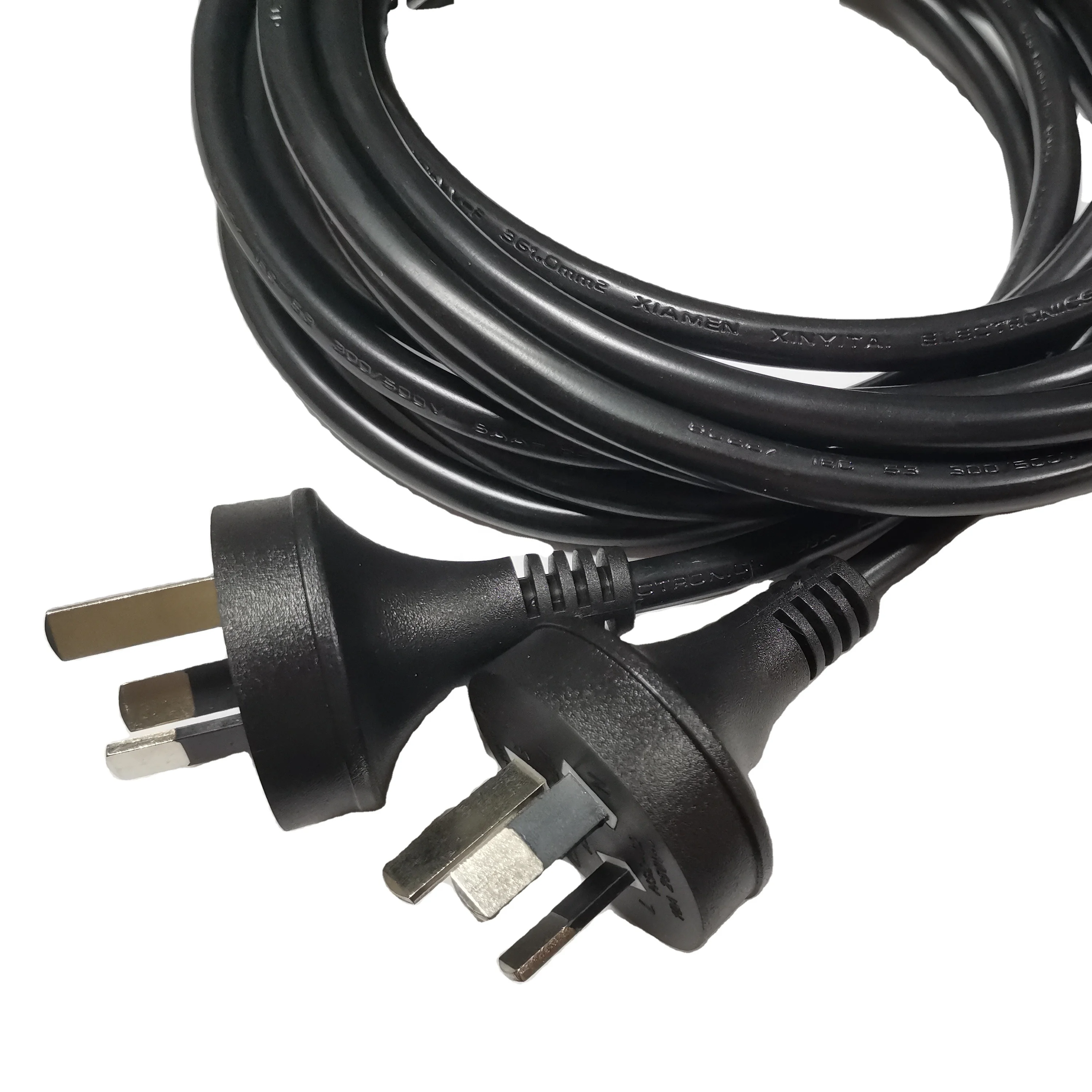 Factory direct AC Power Cord Australia SAA standard approval 10A 250V 3 prong pin plug power supply electric cable