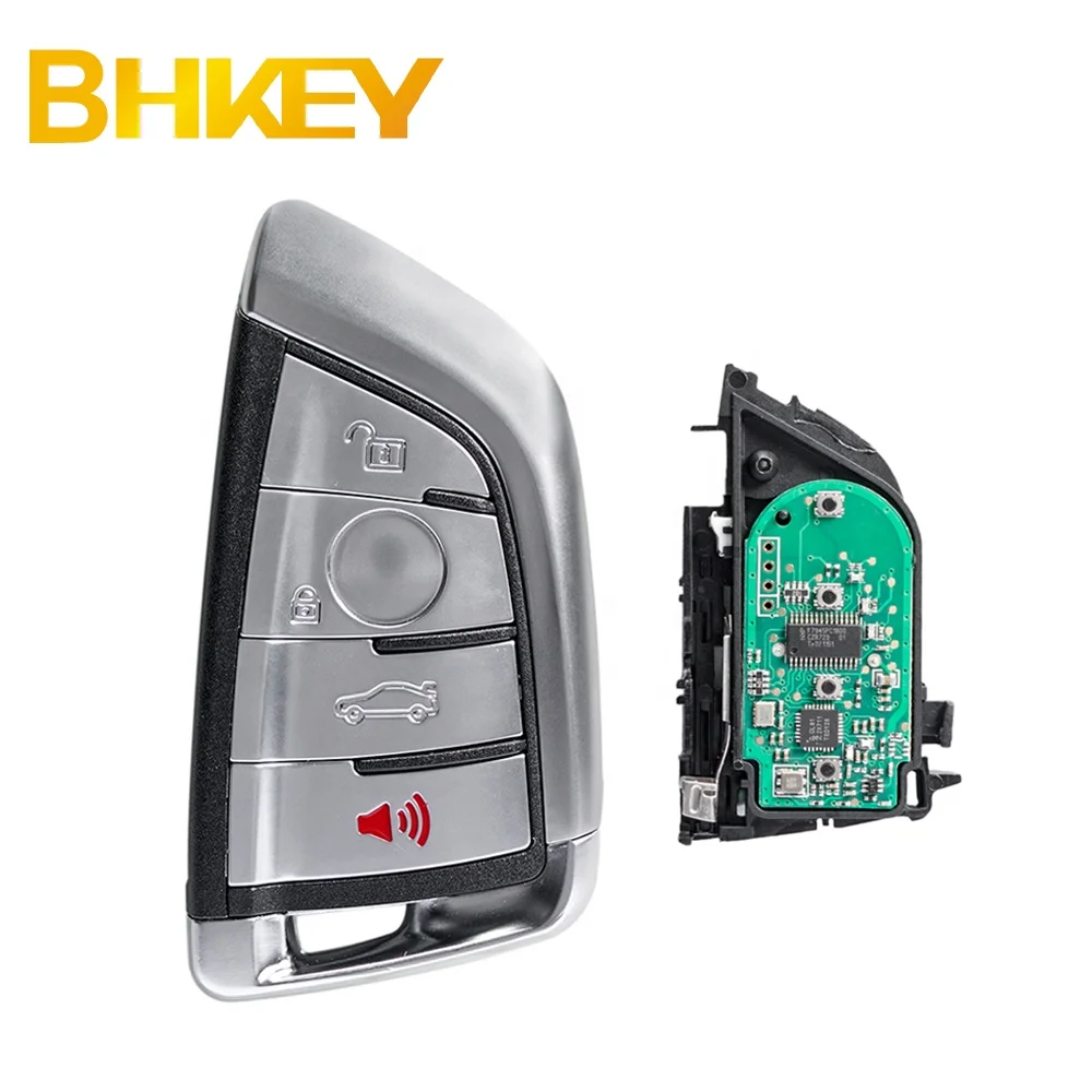 For BMW 1 3 5 7 X3 X5 X6 X7 4 Buttons Smart Remote Car Key Fob 315MHZ 433MHZ 868MHZ CAS4 CAS4+ FEM BDC ID49 Chip Silver Button