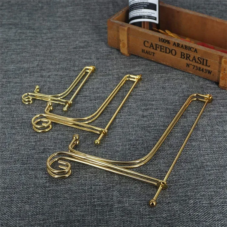 Best Quality Metal Golden Folding Plate Rack Gold Color Iron Display Easel Stand Restaurant Dish For Home Decor