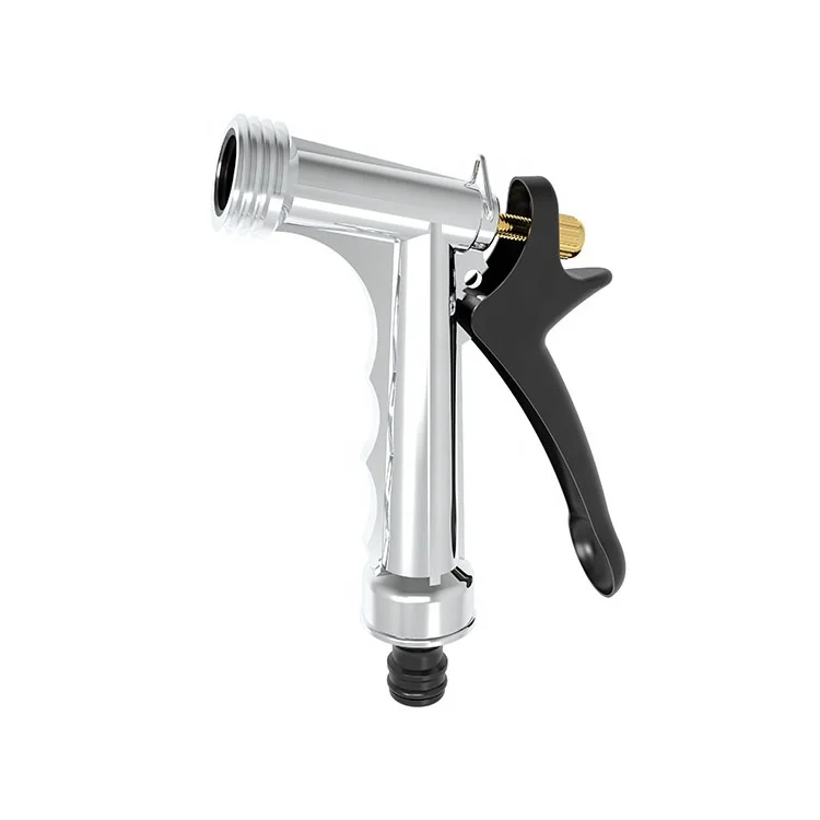 Garden High Pressure Zinc Metal Water Hose Nozzle Spray Gun With Soft Handle