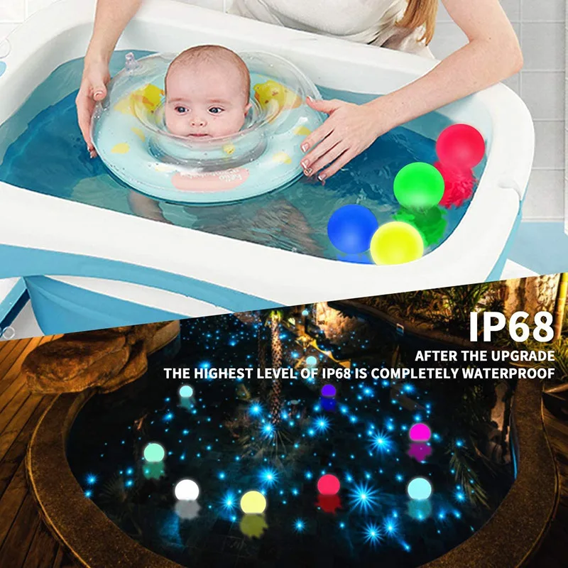 Плавающий бассейн светодиодные фонари 8 см RGB шарик дистанционно меняющий цвет мяч пляжный подвесные рождественские украшения для вечеринки