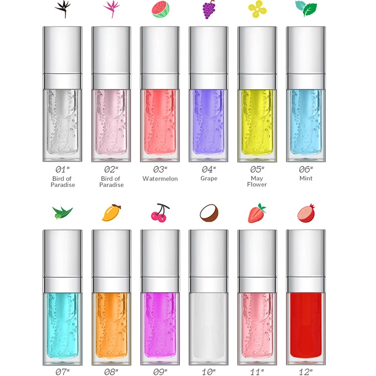 3-7 Days Fast Delivery Factory Supply Glossy Lip Oil Private Label Lip Balm Vegan Hydrating Fruit Tinted Lip Oil