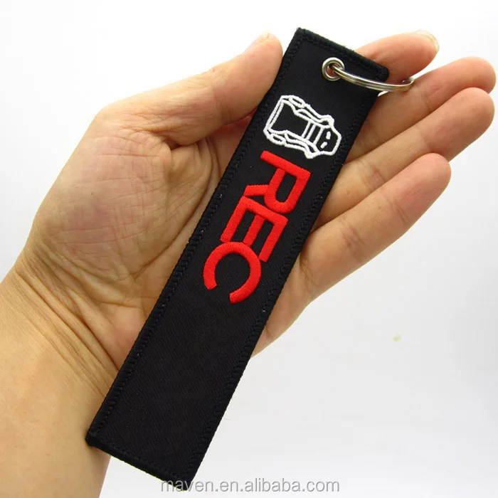 Bride TEIN JDM Style Embroidery logo Fabric Keychain keyring Luggage Motorcycle Car Key Tag chain