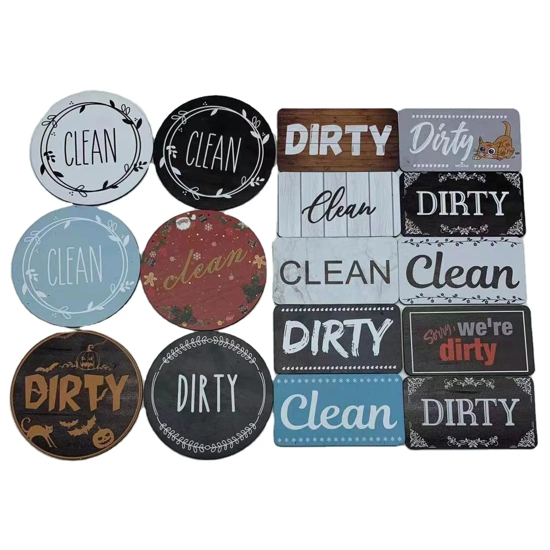 OEM Dishwasher/fridge Magnet double sided magnetic card Clean Dirty Sign Indicator