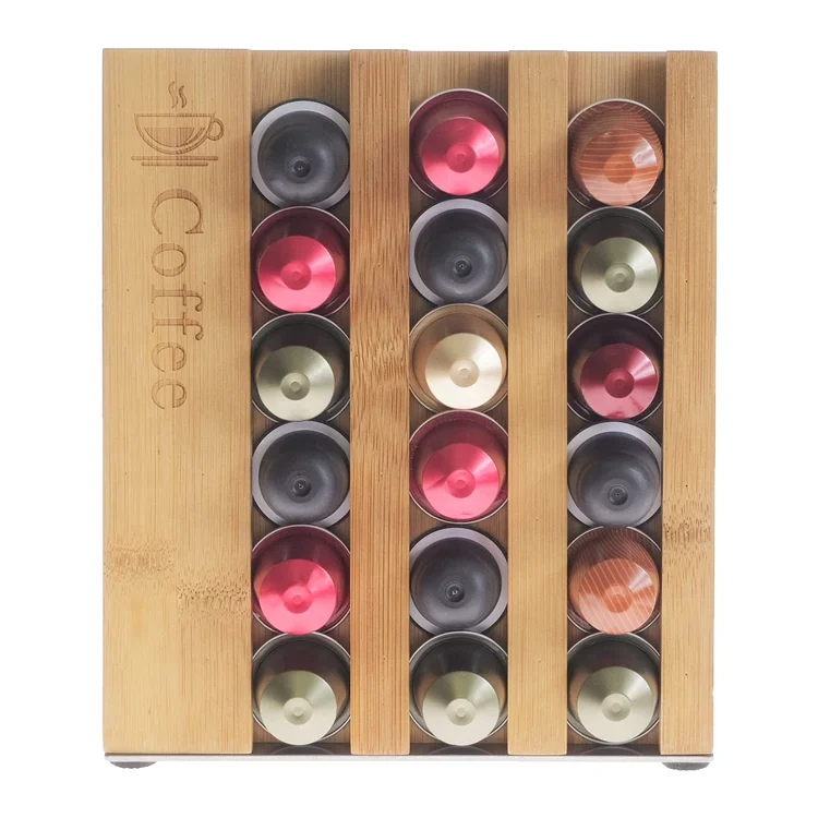 Bamboo Source One Deluxe Pod Organizer Sleek Modern Bamboo Design Holder 21 Pods
